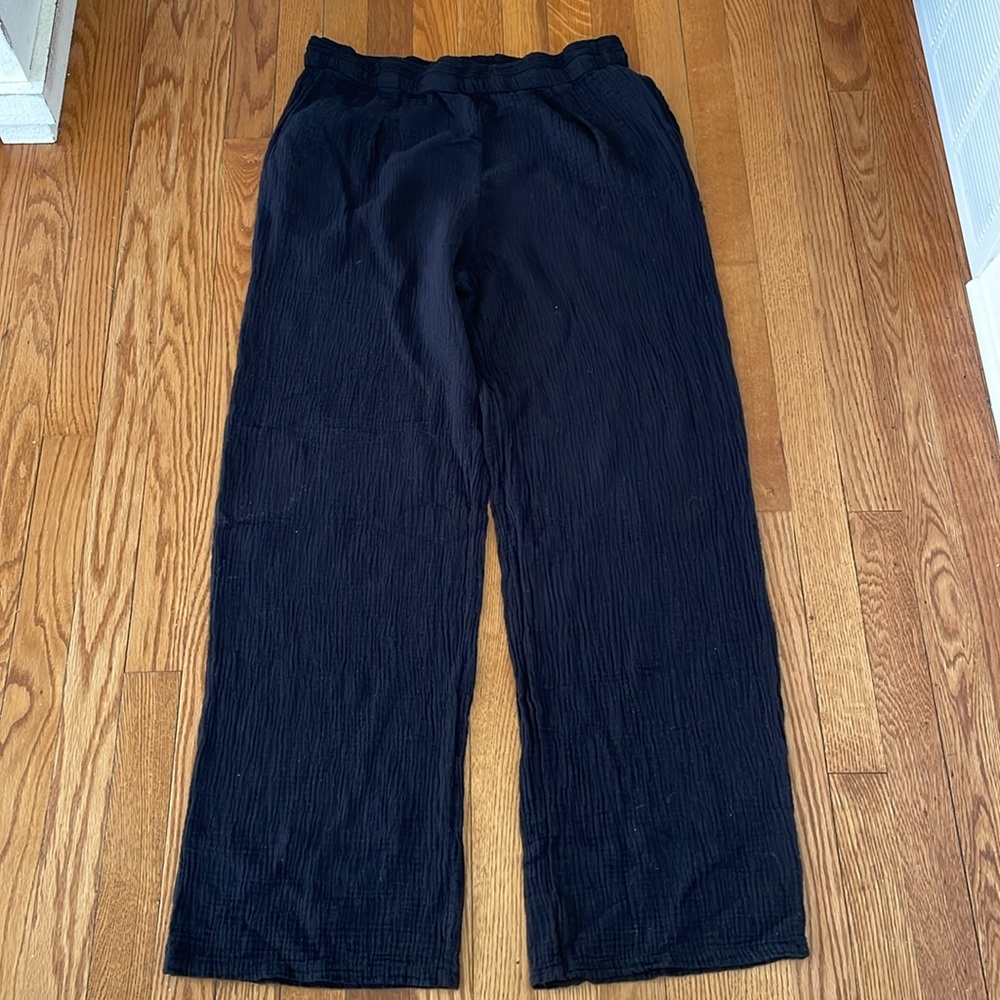 Bobi Los Angeles Gauzy Wide Leg‎ Flowy Pull On Black Pant XL